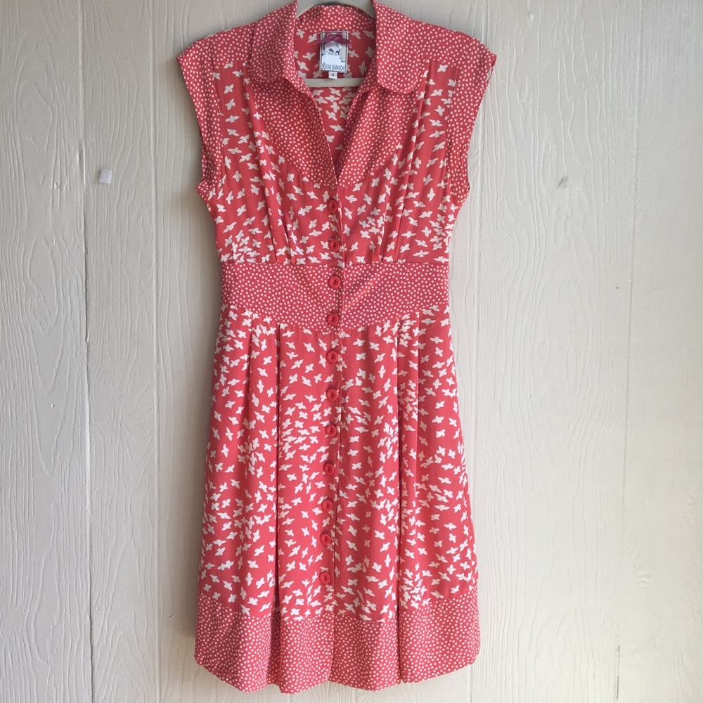 Yoana Baraschi 100% Silk Button Down Dress